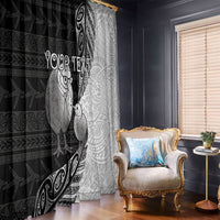 Personalised New Zealand Father's Day Window Curtain Papa Kiwi Bird Tribal Pattern