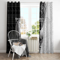 Personalised New Zealand Father's Day Window Curtain Papa Kiwi Bird Tribal Pattern