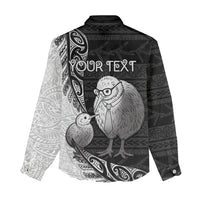 Personalised New Zealand Father's Day Women Casual Shirt Papa Kiwi Bird Tribal Pattern