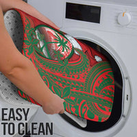 Guam Christmas Bathroom Set Chamorro Seal Hat Santa Tribal Waves - Polynesian Pride