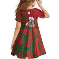 Guam Christmas Family Matching Off Shoulder Short Dress and Hawaiian Shirt Chamorro Seal Hat Santa Tribal Waves DT05 - Polynesian Pride