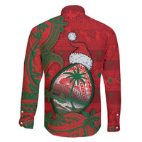 Guam Christmas Family Matching Short Sleeve Bodycon Dress and Hawaiian Shirt Chamorro Seal Hat Santa Tribal Waves DT05 - Polynesian Pride