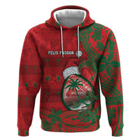 Guam Christmas Hoodie Chamorro Seal Hat Santa Tribal Waves - Polynesian Pride