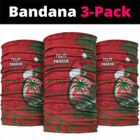 Guam Christmas Neck Gaiter Chamorro Seal Hat Santa Tribal Waves - Polynesian Pride