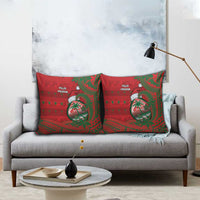 Guam Christmas Pillow Cover Chamorro Seal Hat Santa Tribal Waves - Polynesian Pride