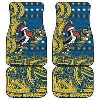 Nauru Christmas Car Mats Frigatebird Bird Santa Tribal Waves - Polynesian Pride