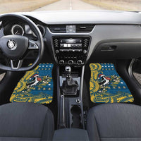 Nauru Christmas Car Mats Frigatebird Bird Santa Tribal Waves - Polynesian Pride