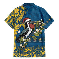 Nauru Christmas Family Matching Mermaid Dress and Hawaiian Shirt Frigatebird Bird Santa Tribal Waves DT05 - Polynesian Pride