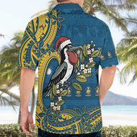 Nauru Christmas Hawaiian Shirt Frigatebird Bird Santa Tribal Waves DT05 - Polynesian Pride