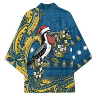 Nauru Christmas Kimono Frigatebird Bird Santa Tribal Waves - Polynesian Pride