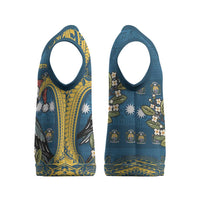 Nauru Christmas Knitted V-Neck Vest Frigatebird Bird Santa Tribal Waves - Polynesian Pride