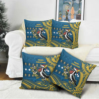 Nauru Christmas Pillow Cover Frigatebird Bird Santa Tribal Waves - Polynesian Pride