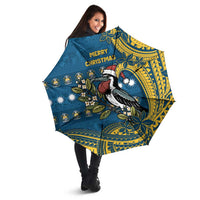 Nauru Christmas Umbrella Frigatebird Bird Santa Tribal Waves - Polynesian Pride