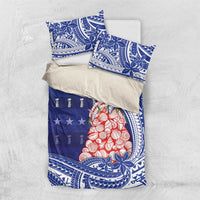 Northern Mariana Islands Christmas Bedding Set Seashell Xmas Tree Tribal Waves - Polynesian Pride