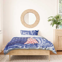 Northern Mariana Islands Christmas Bedding Set Seashell Xmas Tree Tribal Waves - Polynesian Pride