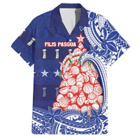 Northern Mariana Islands Christmas Family Matching Long Sleeve Bodycon Dress and Hawaiian Shirt Seashell Xmas Tree Tribal Waves DT05 Dad's Shirt - Short Sleeve Navy - Polynesian Pride