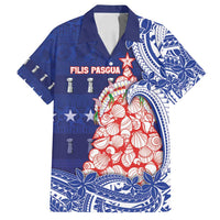 Northern Mariana Islands Christmas Family Matching Off Shoulder Maxi Dress and Hawaiian Shirt Seashell Xmas Tree Tribal Waves DT05 Dad's Shirt - Short Sleeve Navy - Polynesian Pride