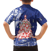 Northern Mariana Islands Christmas Family Matching Puletasi and Hawaiian Shirt Seashell Xmas Tree Tribal Waves - Polynesian Pride