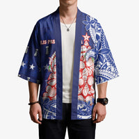 Northern Mariana Islands Christmas Kimono Seashell Xmas Tree Tribal Waves - Polynesian Pride