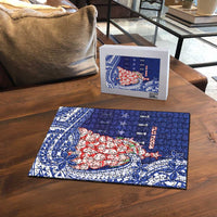 Northern Mariana Islands Christmas Puzzle Seashell Xmas Tree Tribal Waves - Polynesian Pride