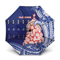 Northern Mariana Islands Christmas Umbrella Seashell Xmas Tree Tribal Waves - Polynesian Pride