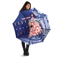 Northern Mariana Islands Christmas Umbrella Seashell Xmas Tree Tribal Waves - Polynesian Pride