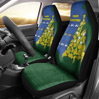 Solomon Islands Christmas Car Seat Cover Seashell Xmas Tree Tribal Waves - Polynesian Pride