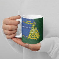 Solomon Islands Christmas Ceramic Mug Seashell Xmas Tree Tribal Waves - Polynesian Pride