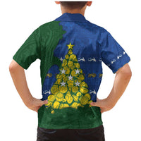 Solomon Islands Christmas Family Matching Mermaid Dress and Hawaiian Shirt Seashell Xmas Tree Tribal Waves DT05 - Polynesian Pride