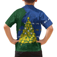 Solomon Islands Christmas Family Matching Puletasi and Hawaiian Shirt Seashell Xmas Tree Tribal Waves DT05 - Polynesian Pride