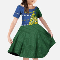 Solomon Islands Christmas Family Matching Summer Maxi Dress and Hawaiian Shirt Seashell Xmas Tree Tribal Waves - Polynesian Pride