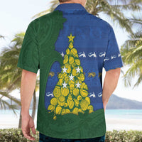 Solomon Islands Christmas Hawaiian Shirt Seashell Xmas Tree Tribal Waves - Polynesian Pride