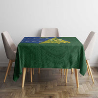 Solomon Islands Christmas Tablecloth Seashell Xmas Tree Tribal Waves - Polynesian Pride