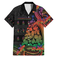 New Caledonia Christmas Family Matching Mermaid Dress and Hawaiian Shirt Seashell Xmas Tree Tribal Waves - Polynesian Pride