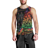 New Caledonia Christmas Men Tank Top Seashell Xmas Tree Tribal Waves - Polynesian Pride