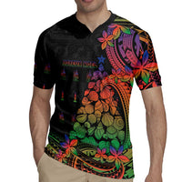 New Caledonia Christmas Rugby Jersey Seashell Xmas Tree Tribal Waves - Polynesian Pride