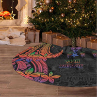 New Caledonia Christmas Tree Skirt Seashell Xmas Tree Tribal Waves - Polynesian Pride