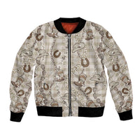 Hawaii Palaka Cowboy Bomber Jacket Shell Maile Lei With Western Patterns - Polynesian Pride