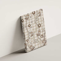 Hawaii Palaka Cowboy Canvas Wall Art Shell Maile Lei With Western Patterns - Polynesian Pride