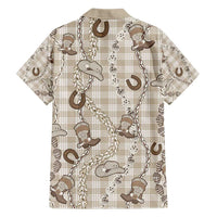 Hawaii Palaka Cowboy Family Matching Short Sleeve Bodycon Dress and Hawaiian Shirt Shell Maile Lei With Western Patterns DT05 - Polynesian Pride