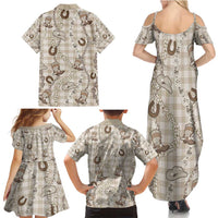 Hawaii Palaka Cowboy Family Matching Summer Maxi Dress and Hawaiian Shirt Shell Maile Lei With Western Patterns DT05 - Polynesian Pride