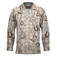 Hawaii Palaka Cowboy Hockey Jersey Shell Maile Lei With Western Patterns - Polynesian Pride