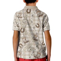 Hawaii Palaka Cowboy Kid Polo Shirt Shell Maile Lei With Western Patterns - Polynesian Pride
