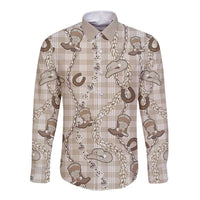 Hawaii Palaka Cowboy Long Sleeve Button Shirt Shell Maile Lei With Western Patterns - Polynesian Pride