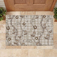 Hawaii Palaka Cowboy Rubber Doormat Shell Maile Lei With Western Patterns - Polynesian Pride