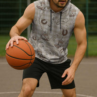 Hawaii Palaka Cowboy Sleeveless Hoodie Shell Maile Lei With Western Patterns - Polynesian Pride