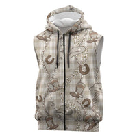 Hawaii Palaka Cowboy Sleeveless Zip Hoodie Shell Maile Lei With Western Patterns - Polynesian Pride