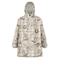 Hawaii Palaka Cowboy Wearable Blanket Hoodie Shell Maile Lei With Western Patterns - Polynesian Pride