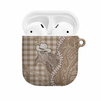 Beige Hawaii Palaka Cowboy Turtle AirPods Case Hawaiian Paniolo Puakenikeni Maile Lei DT05 Beige - Polynesian Pride