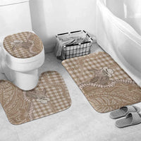 Beige Hawaii Palaka Cowboy Turtle Bathroom Set Hawaiian Paniolo Puakenikeni Maile Lei - Polynesian Pride